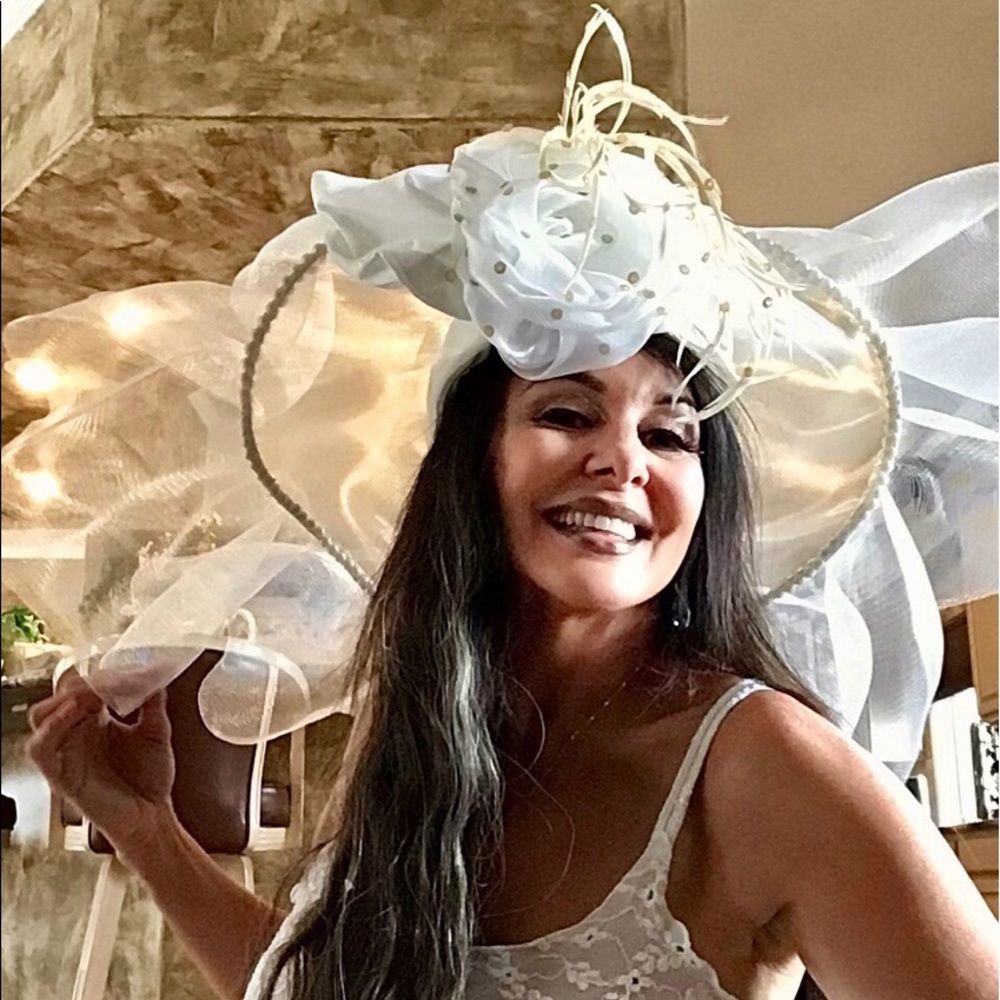 White Kentucky derby hat